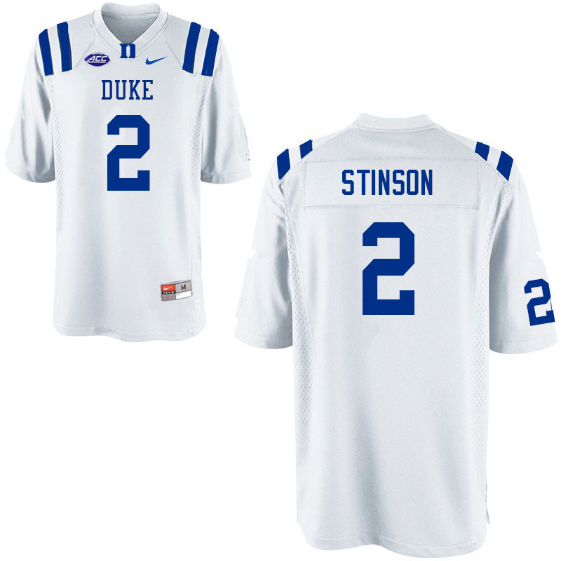 Duke Blue Devils #2 Jaylen Stinson College Football Jerseys Sale-White